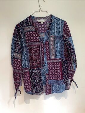 TANTRUMS BLUE AND PURPLE PATTERNED BUTTON DOWN
